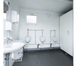 WC-Container Damen und Herren, innen (Herren)