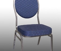 Bankettstuhl gepolstert blau, schwarz