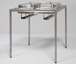 Buffettisch hoch Chafing 80x80 Edelstahl