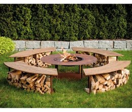 Feuerstelle mit vier Bänken, DM:250cm