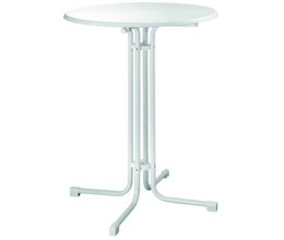 Klappstehtisch Klassik, weiß vier Füße, DM:80cm, H:110cm