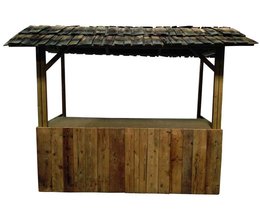 Marktstand Altholz, L:310 x B:100 x H:240/90 cm